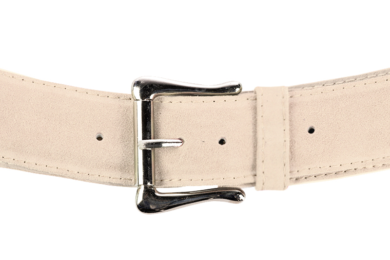 Custom-made egg shell beige luxurious elegant belt.